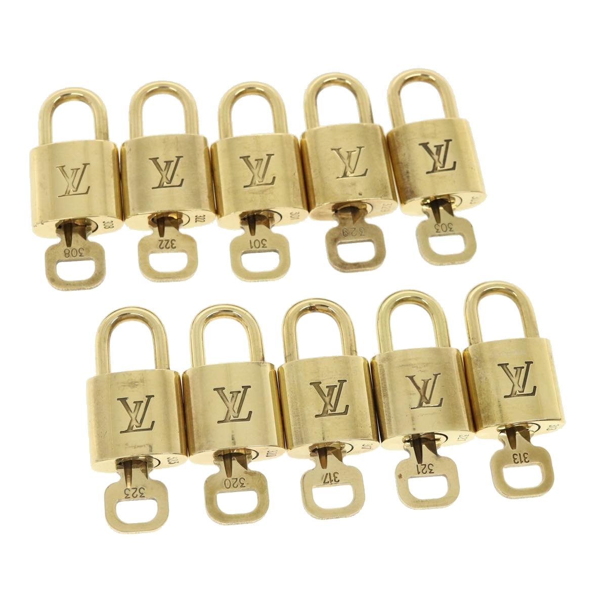 Louis Vuitton Padlock 10set Padlock Gold Tone Lv Auth 31867